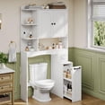 thumbnail image 1 of Laisnet Over the Toilet Storage Cabinet with Pulley, Toilet Paper Holder & Open Shelves, 7-Tier Wooden Bathroom Organizer, 1 of 8