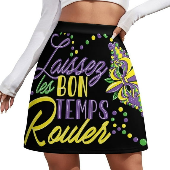 Laissez Le Bon Temps Rouler Let the Good Times Roll Mini Skirt new in dresses Woman skirts