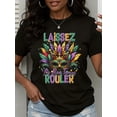 thumbnail image 1 of Laissez Les Bon Temps Rouler Mardi Gras Mask Festive Unisex Short Sleeve T-Shirt, 1 of 6