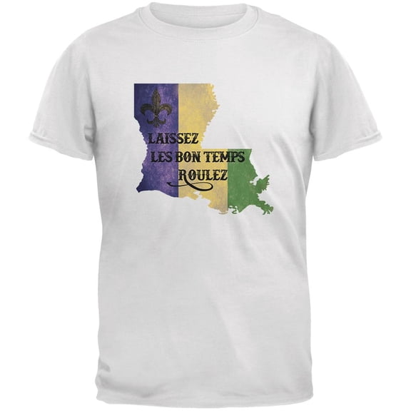 Laissez Les Bon Temps Roulez White Adult T-Shirt - Large