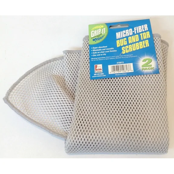 Laitner Car Wash Microfiber Waffle Weave Bug And Tar Scrubber Towel - 2 Pack