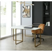 Laiyah Desk-L-Shaped-Curved Corner-Powder Coated Frame