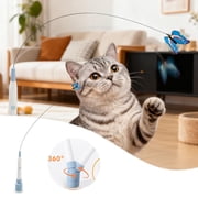 Lajdalh 2-in-1 Electric Cat Wand, Interactive Cat Toy with Cup, Intelligent Stimulation Happy Cat Teaser for Indoor & Outdoor, Automatic Cat Exercise Toy