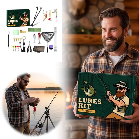 Lajdalh 24 Days Fishing Advent Calendar 2026, Christmas Countdown Fishing Lure Blind Box with 24 Assorted Tackle, Fishing Gear Gift Set for Anglers Men Dad