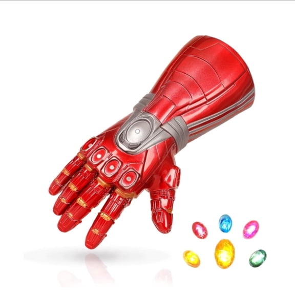 Lajdalh Infinity Gauntlet with Six Removable Magnet Gem Infinity Gloves, LED Light Up Gem Stones Glove, Halloween Cosplay Dress-Up Accessories