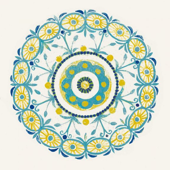 Lakai Circle I Blue and Yellow Poster Print by Kathrine Lovell (12 x 12)