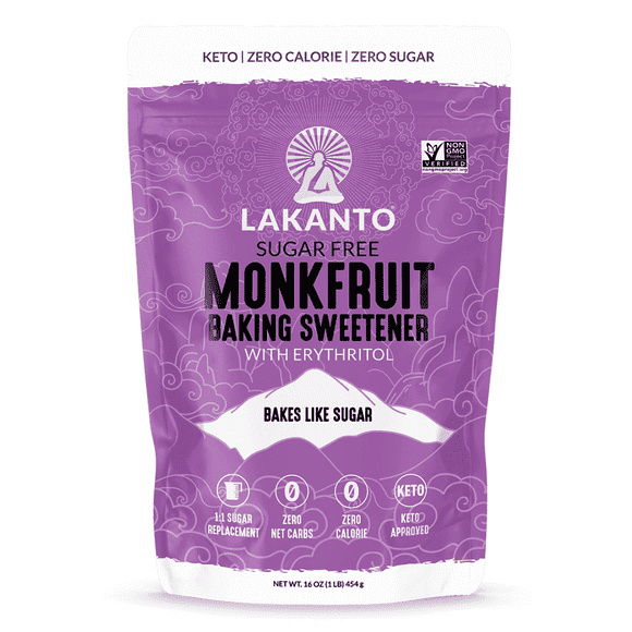 Lakanto Baking Monk Fruit Sweetener - Baking Sugar Substitute, Zero Calorie, Keto Diet Friendly, Zero Net Carbs, Zero Glycemic, Extract, Sugar Replacement (Baking - 1 lb)