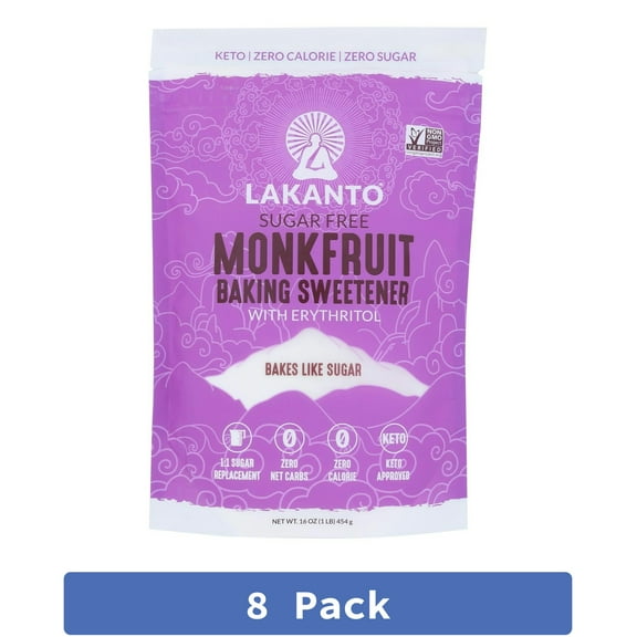 Lakanto Baking Monkfruit Sweetener 16 oz (Pack of 8)