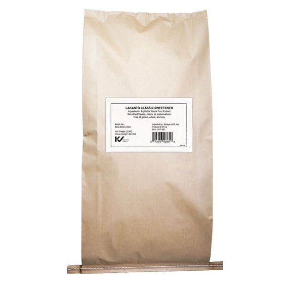 Lakanto Bulk Classic Monk Fruit Sweetener with Erythritol (20 kg) - Bulk White Sugar Substitute, Baking, Sugar Replacement, Extract, Coffee, Tea, Kitchen