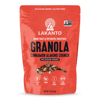 Lakanto Cinnamon Almond Crunch Granola, Keto Friendly, Vegan, Gluten-Free, Grain-Free, 4g Net Carbs, 11 oz