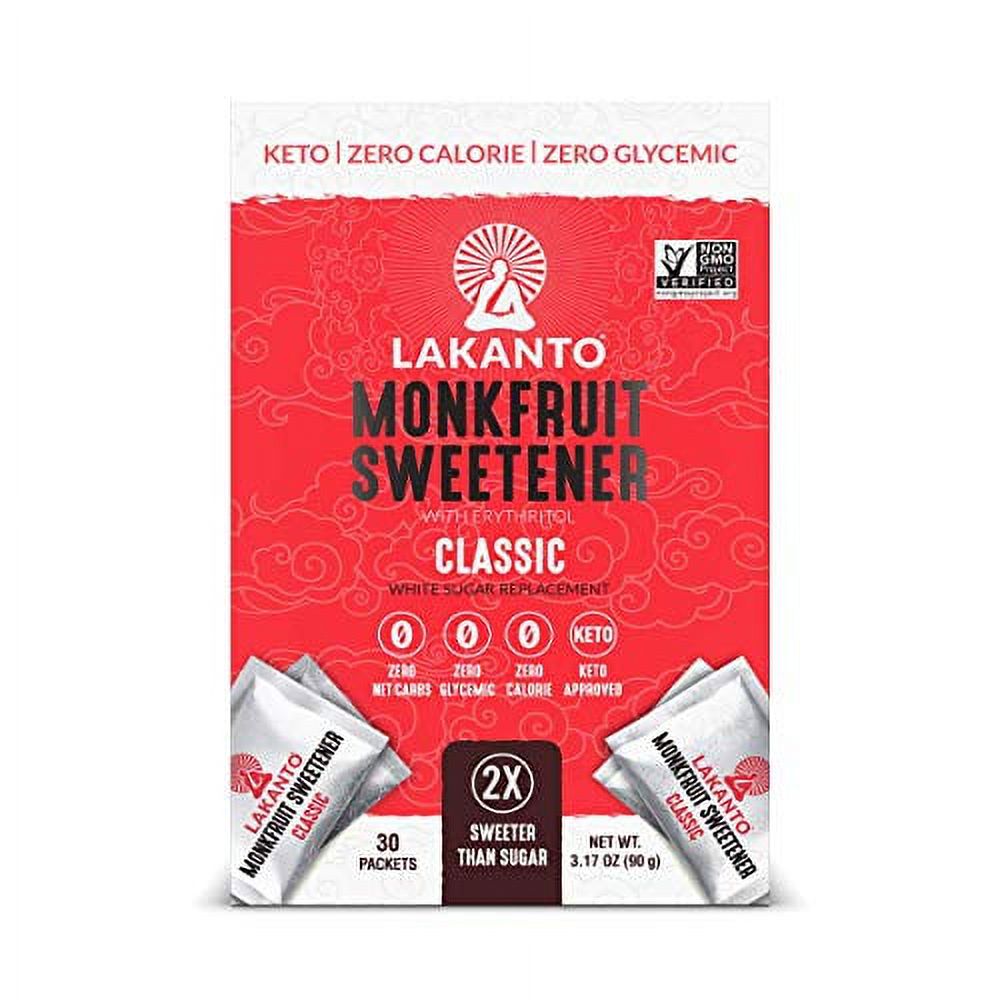 Lakanto Classic Monk Fruit Sweetener with Erythritol Packets White