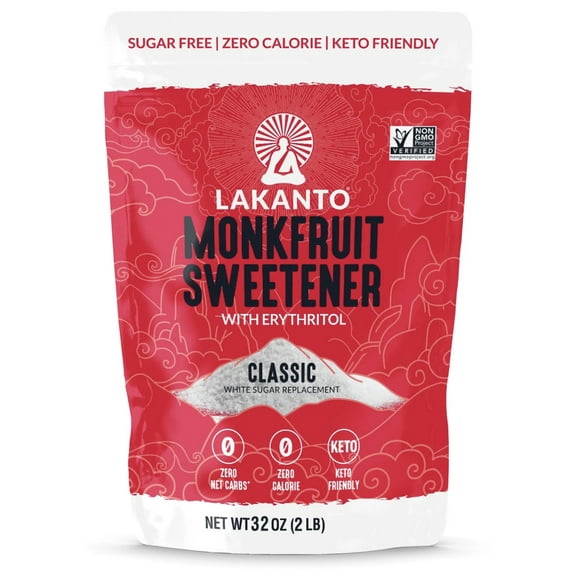 Lakanto Classic Monk Fruit Sweetener - White Sugar Substitute, 2 lbs, 1 Count