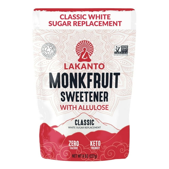 Lakanto - Classic Monk Fruit Sweetener for Baking and Beverages - 8 OZ, Case of 10