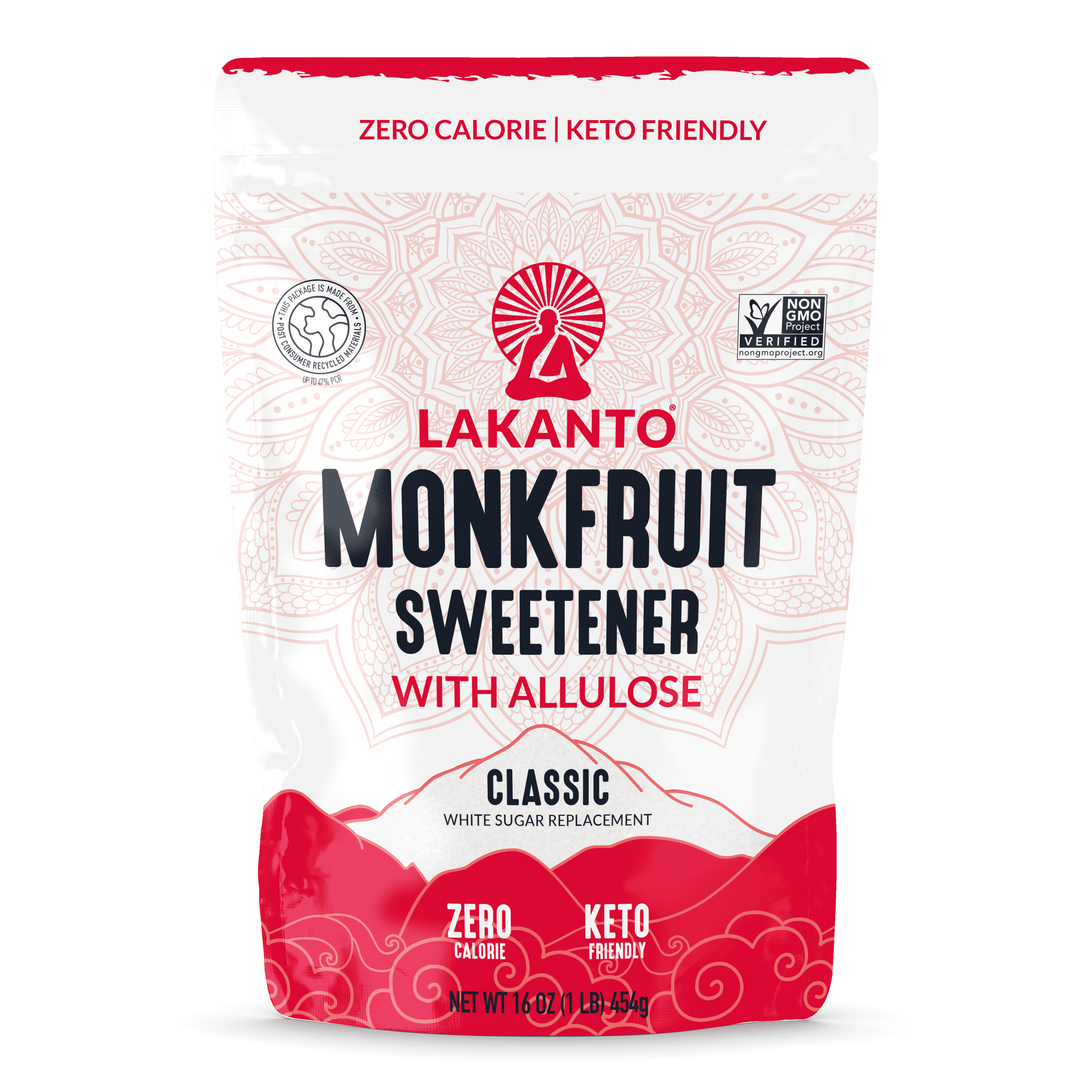 Lakanto Classic Monk Fruit Sweetener with Allulose, 1 lb, 1 Count