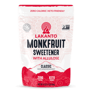 Lakanto Classic Monk Fruit Sweetener with Allulose - White Sugar Substitute, Erythritol Free, Gluten Free, Vegan, Keto Friendly, Sugar Replacement (Classic White - 1 lb - Pack of 1)