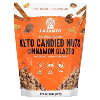 Lakanto, Keto Candied Nuts, Cinnamon Glazed, 8 oz Pack of 2