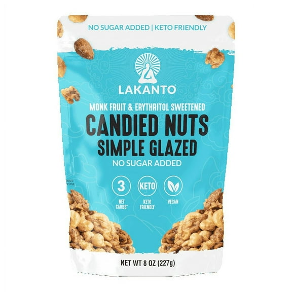 Lakanto Keto Candied Nuts Simple Glazed -- 8 oz Pack of 2