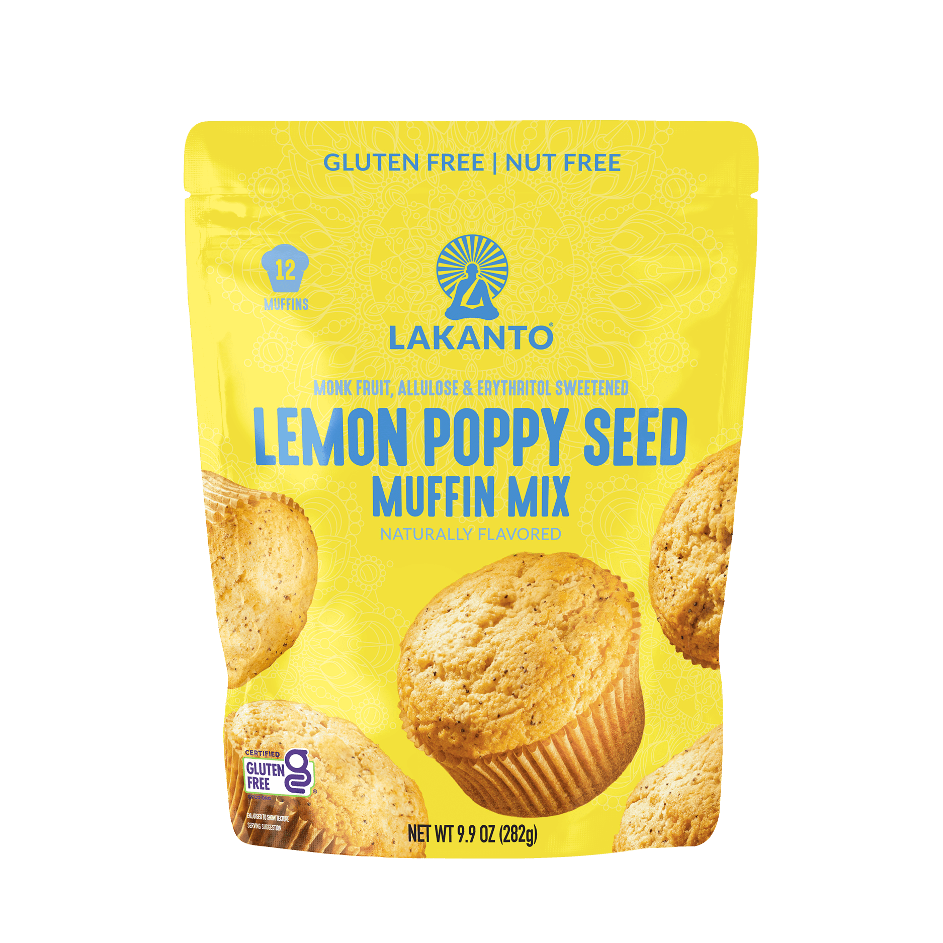 Lakanto Sugar Free Lemon Poppy Seed Muffin Mix - Sweetened with Monk Fruit and Allulose, Erythritol - Lemon Poppy Seed