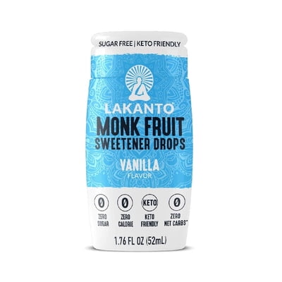 Lakanto Liquid Monk Fruit Extract Drops - Zero Calorie, Zero Sugar, Keto Drink Sweetener, Sugar Substitute, On the Go, Tea, Coffee, Water, Smoothies, Other Drinks (Vanilla - 1.76 fl oz)