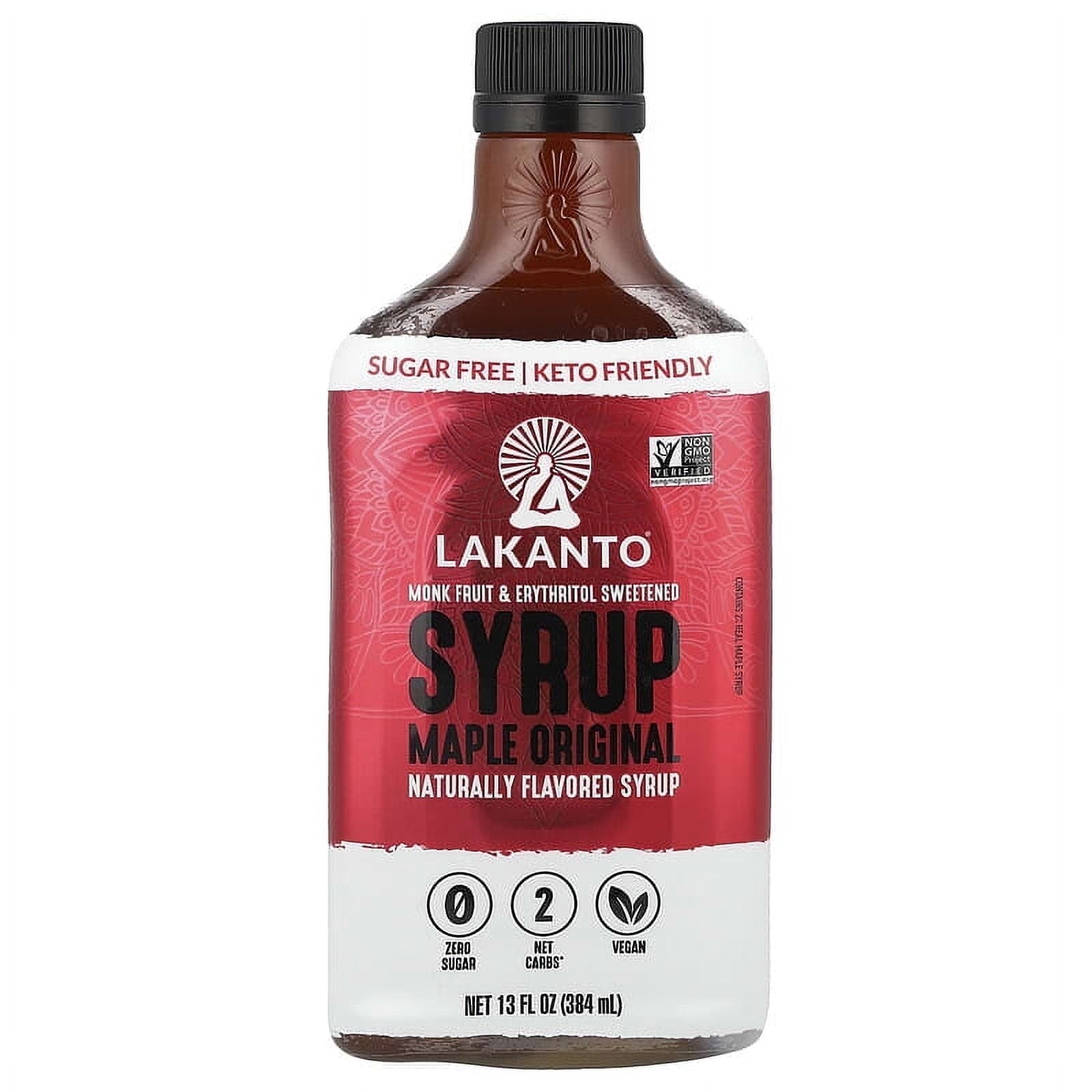 Lakanto, Maple Flavored Syrup, Monkfruit Sweetened, 13 fl oz (384 ml) Pack of 4