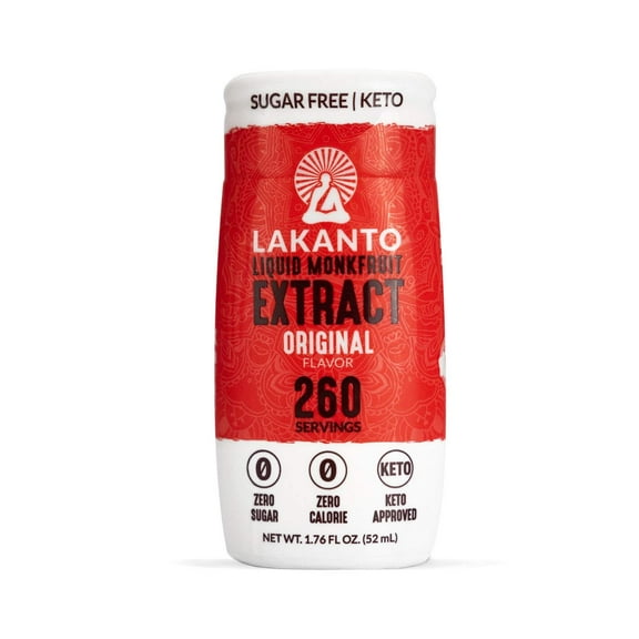 Lakanto Monk Fruit Extract Drops Liquid Sweetener - Zero Calorie, Zero Sugar, Keto Drink Sweetener, Sugar Substitute, On the Go, Tea, Coffee, Smoothies - Original 1.76 Fl Oz (Pack of 1)
