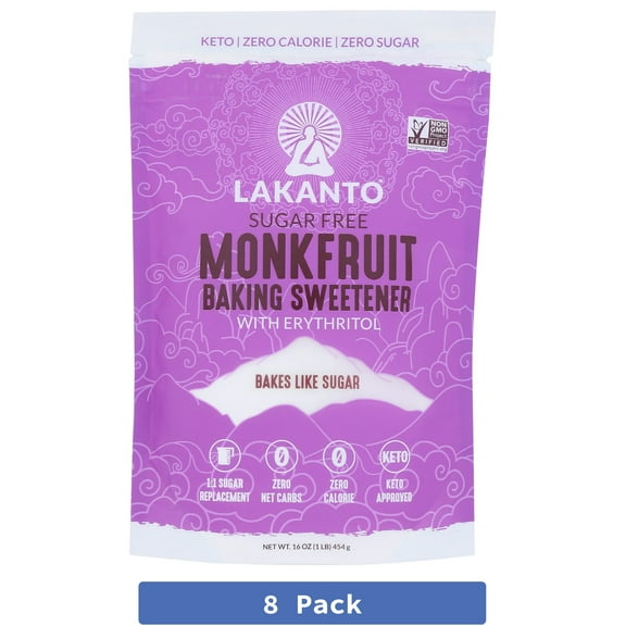 Lakanto Monk Fruit Sweetener 16 oz (Pack of 8)