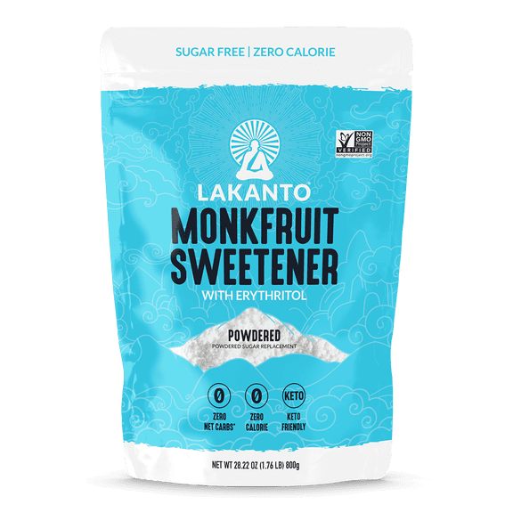 Lakanto Powdered Monk Fruit Sweetener - Powdered Sugar Substitute, Zero Calorie, Keto Diet Friendly, Zero Net Carbs, Zero Glycemic, Baking, Extract, Sugar Replacement (1.76 lbs)