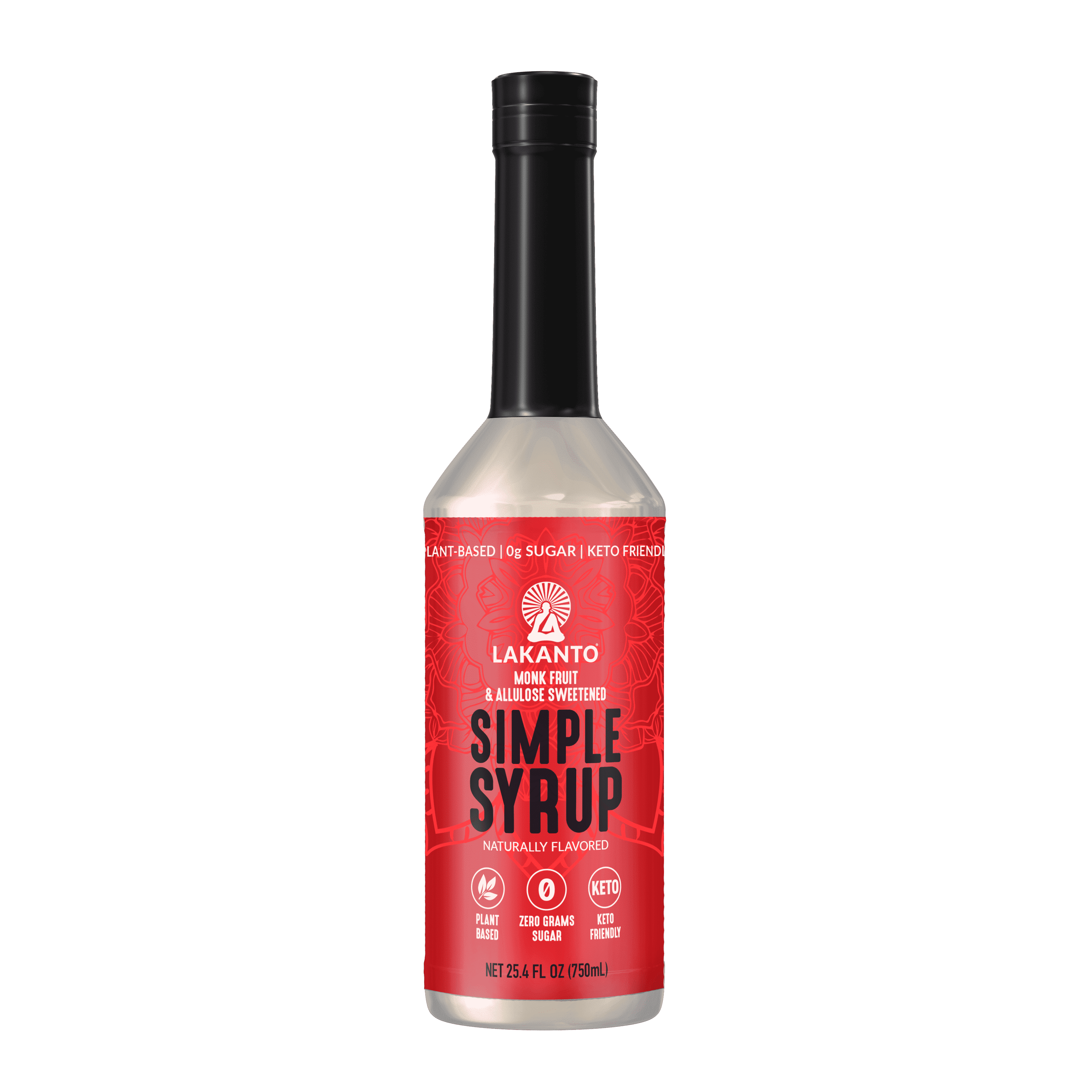 Lakanto Simple Flavoring Syrup - Monk Fruit Sweetener with Allulose, Perfect for Coffee, Tea, Cocktails, Snow Cones, Sodas, Other Drinks, Keto, Vegan (Original - 25.4 fl oz)