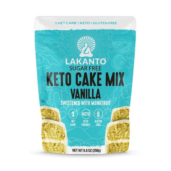 Lakanto Sugar Free Keto Cake Mix - Vanilla, Gluten Free, 1 Net Carb