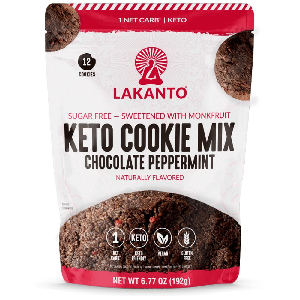 Lakanto Sugar Free Keto Chocolate Peppermint Cookie Mix Sweetened With Monk Fruit Sweetener
