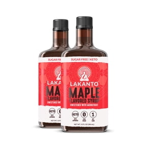 Lakanto Sugar Free Maple Syrup - Monk Fruit Sweetener, Keto Diet Friendly, Vegan, 1g Net Carbs, Pancakes, Waffles, Oatmeal, Coffee, Tea, Granola, Frosting, Marinade, Dressing (13 Fl Oz - Pack of 2)