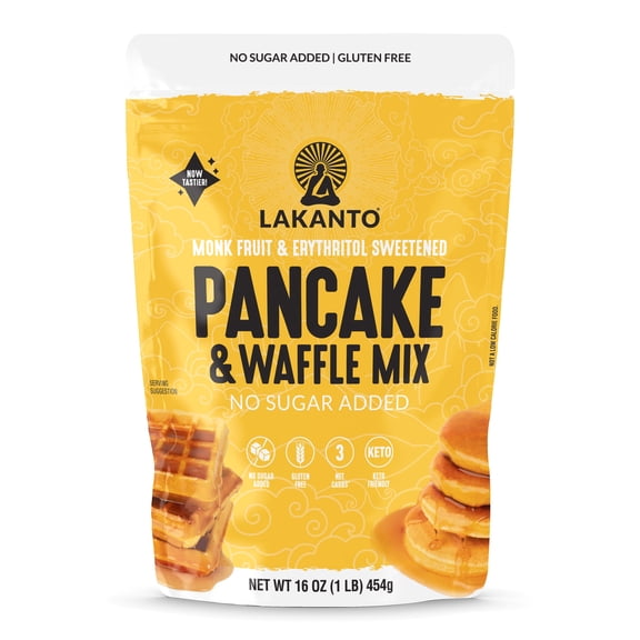 Lakanto Sugar Free Pancake and Waffle Mix, Keto Friendly, 16 oz
