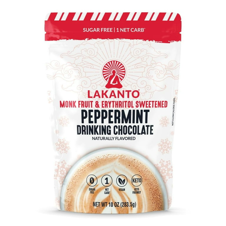 Lakanto Sugar-Free Peppermint Chocolate Drink Mix 10 oz Keto Vegan