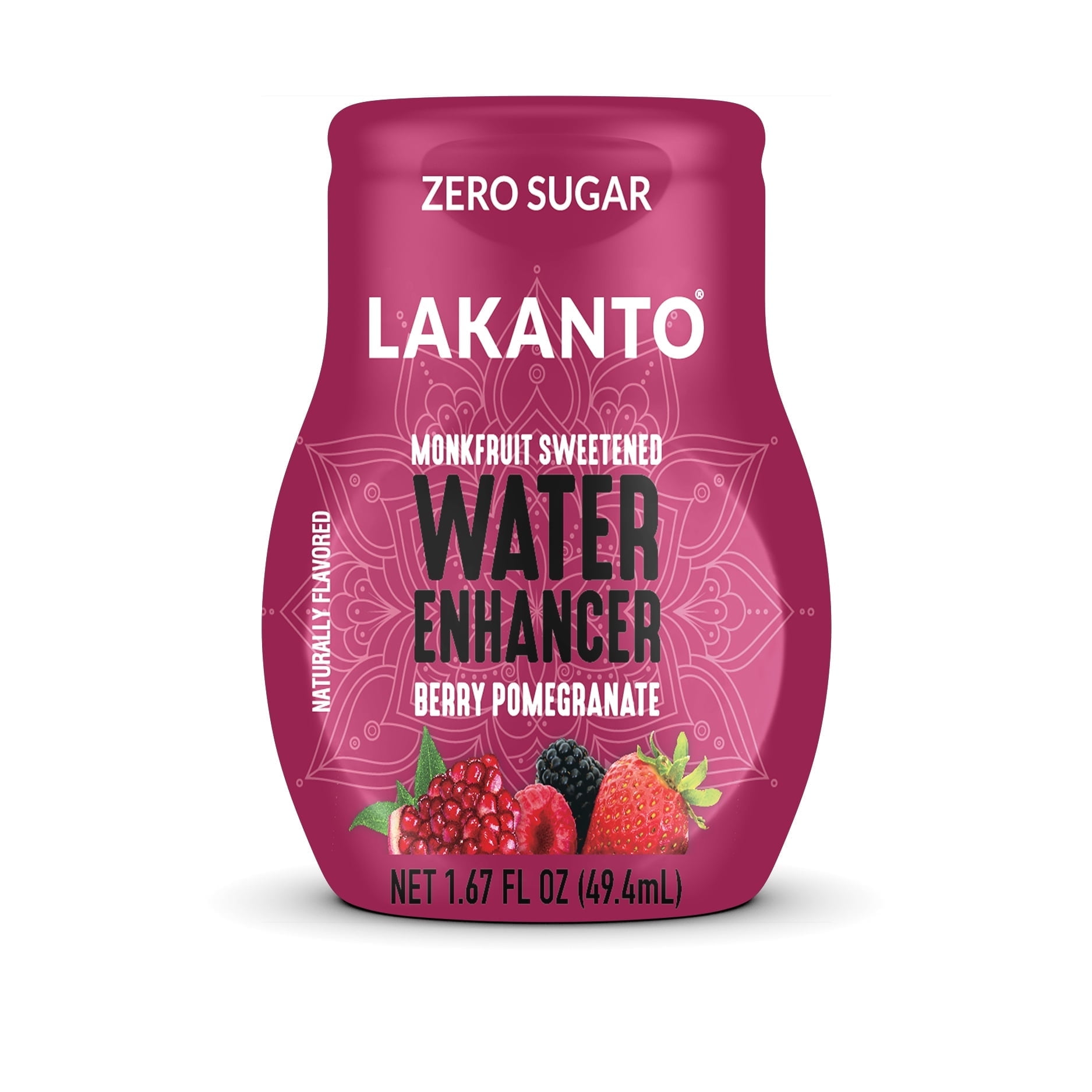 Lakanto Sugar Free Water Enhancer - Sweetened with Monk Fruit Sweetener and Erythritol, on the Go Liquid H2O Hydration, Zero Sugar, Naturally Flavored - Berry Pomegranate (1.67 fl oz - Pack of 1)