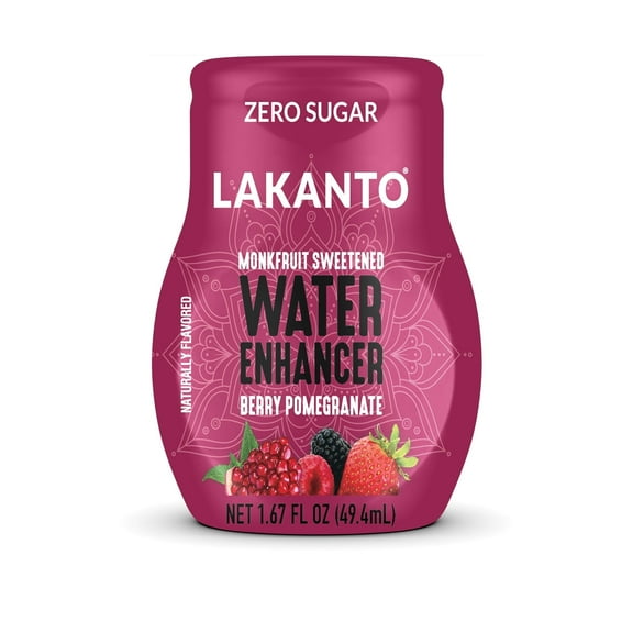Lakanto Sugar Free Water Enhancer - Sweetened with Monk Fruit Sweetener and Erythritol, on the Go Liquid H2O Hydration, Zero Sugar, Naturally Flavored - Berry Pomegranate (1.67 fl oz - Pack of 1)