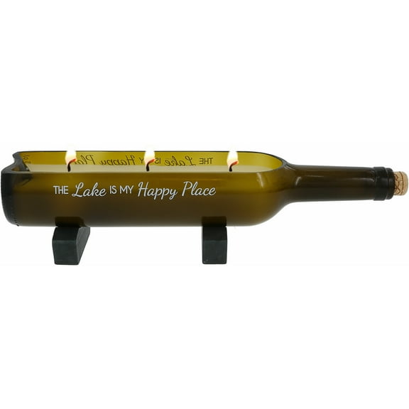 Pavilion Gift Company - Lake - 14 oz 100% Soy Wax, Wine Bottle Candle
Scent: Tranquility