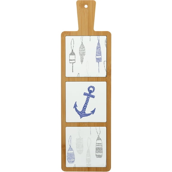 Pavilion Gift Company - Lake - 16.5" Bamboo & Ceramic Tile Trivet