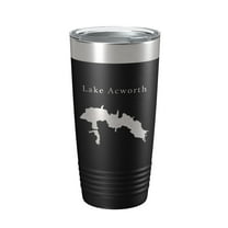 Lake Acworth Map Tumbler Travel Mug Insulated Laser Engraved Coffee Cup Georgia 20 oz Black