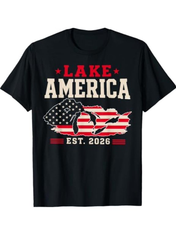 Lake America USA Flag Map Vintage T-Shirt