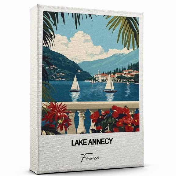 Lake Annecy Canvas Wall Art  Travel-Inspired Home Decor Featuring France Art Canvas  Unique Gift for Travel Canvas  Ready to Hang