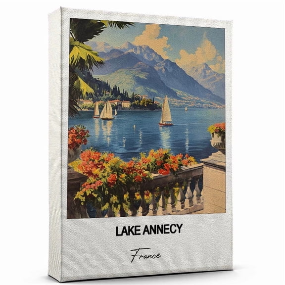 Lake Annecy Canvas Wall Art  Travel-Inspired Home Decor Featuring France Art Canvas  Unique Gift for Travel Canvas  Ready to Hang