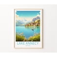 thumbnail image 1 of Lake Annecy France European Alps Waterfront Scenic Art Print, Stretched Canvas 16x20in, 1 of 4