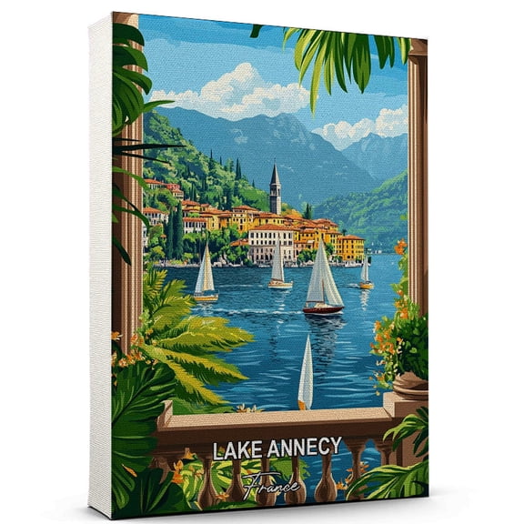 Lake Annecy Travel Global Destination Canvas  France Canvas  Celebrate Your Favorite Destination  A Sophisticated Touch to Any Room