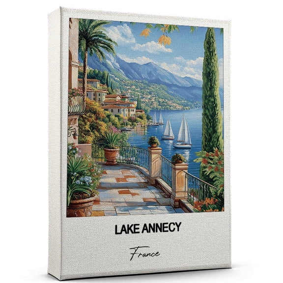 Lake Annecy Travel Wall Art  France Canvas  Travel Wall Decor with Timeless Appeal  A Special Gift for Loved Ones