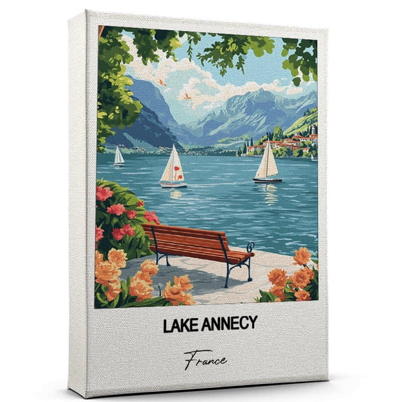 Lake Annecy Travel Wall Art  France Canvas  Travel Wall Decor with Timeless Appeal  A Special Gift for Loved Ones