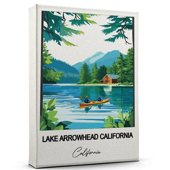 Lake Arrowhead California Canvas Wall Art  Travel-Inspired Home Decor Featuring California Art Canvas  Unique Gift for Travel Canvas  Ready to Hang