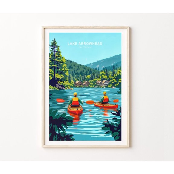 Lake Arrowhead California Scenic Travel Home Decor Unframed Paper Print