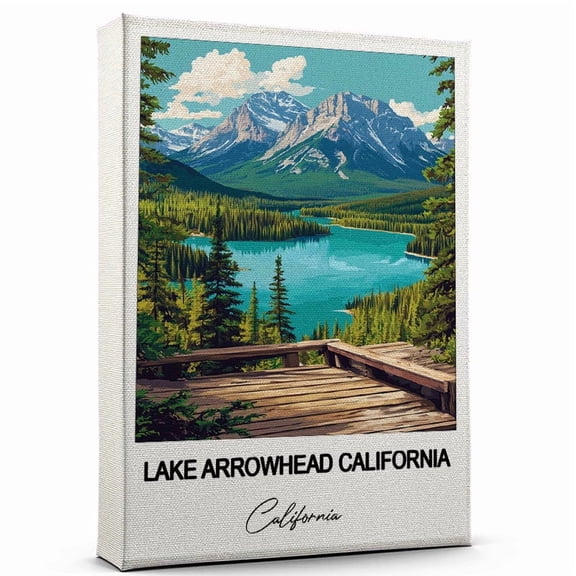 Lake Arrowhead California Travel Canvas Art  Stunning Travel Wall Print California Canvas Inspired Artwork to Elevate Your Living Room or Office  Ready to Hang