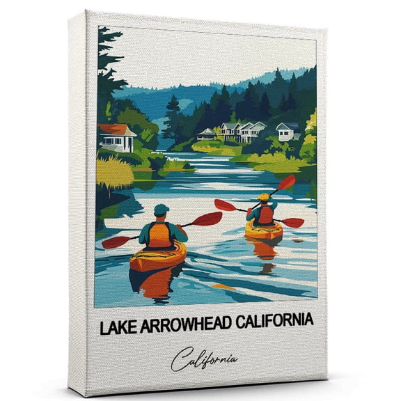 Lake Arrowhead California Travel Decorative Art Canvas California Canvas Colorful Travel Wall Decor for Any Room Makes a Thoughtful Gift
