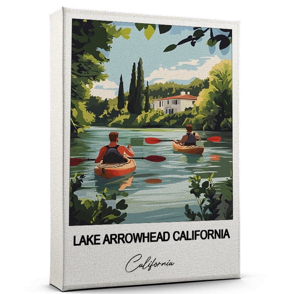Lake Arrowhead California Travel Scenic Canvas Wall Art -California Canvas  Nature-Inspired Print for Bedroom, Living Room, or Office  Travel Gift